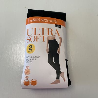 Warner’s Blissful Benefits Soft Fleece Lined Footless Tights 2X/3X